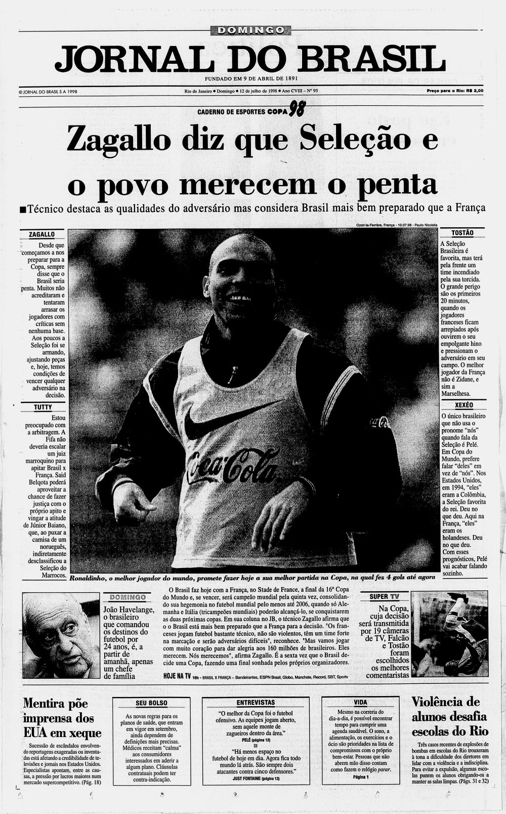 Copa do Mundo 1998: o drama brasileiro e o primeiro título francês ::  História das Copas 
