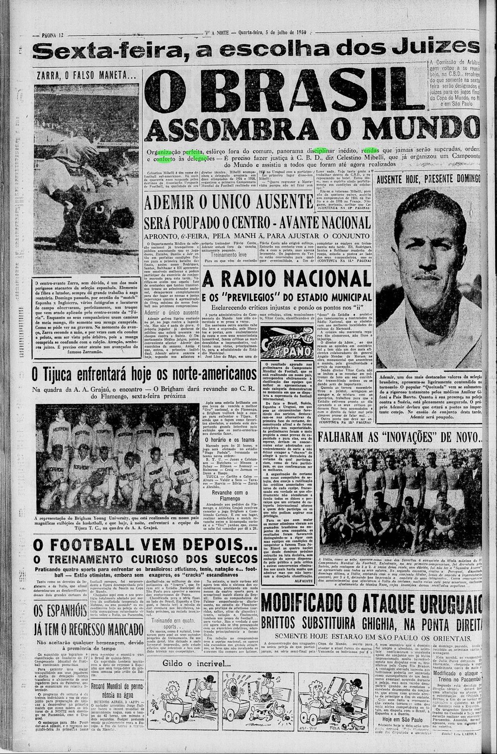 Copa 1950 A CLASSIFICAÇÃO DO BRASIL 